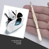 Πένσα φρυδιών από ανοξείδωτο ατσάλι Πένσα φρυδιών Επίπεδο / λοξό στόμα Κλιπ φρυδιών που αφαιρεί τις βλεφαρίδες Εργαλεία ομορφιάς μακιγιάζ