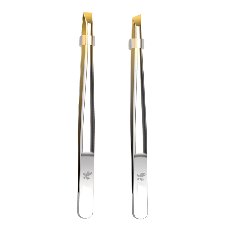 Pensetă multifuncțională din oțel inoxidabil cu vârf plat/înclinat Pensetă pentru sprâncene Instrument pentru îndepărtarea părului pentru față Instrument de machiaj pentru gene false Instrument pentru pensete