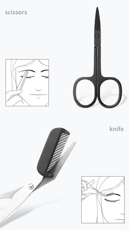 Kit pentru sprâncene cu ondulator de gene 5 buc, pensetă pentru gene și perie pentru sprâncene pentru femei