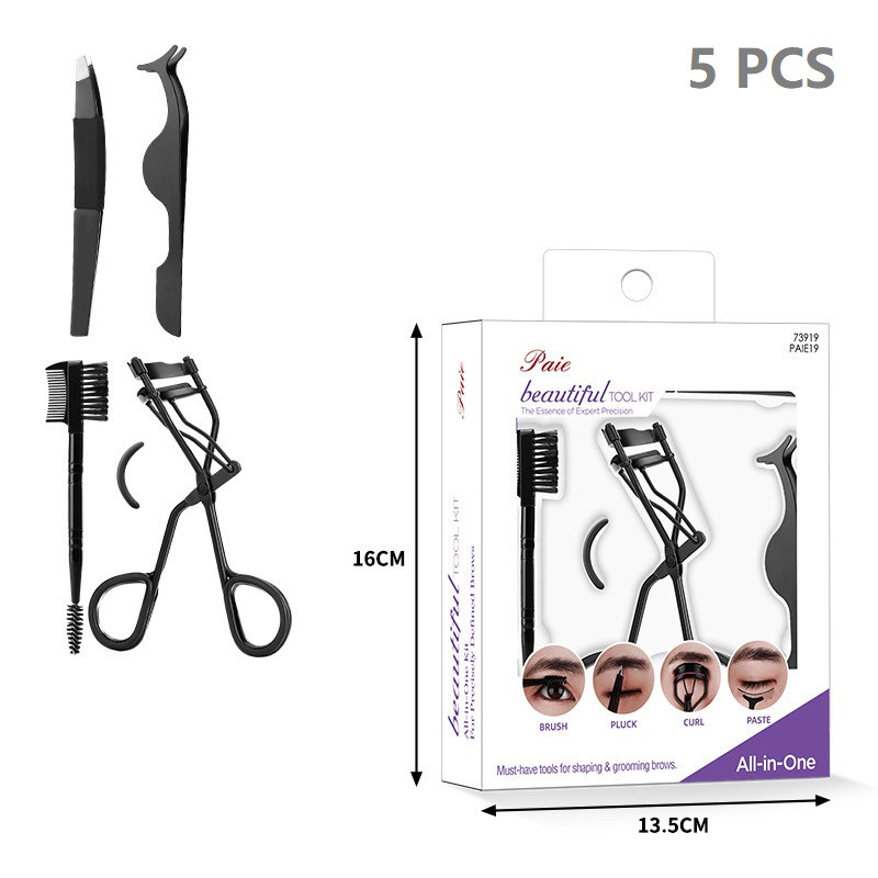Kit pentru sprâncene cu ondulator de gene 5 buc, pensetă pentru gene și perie pentru sprâncene pentru femei