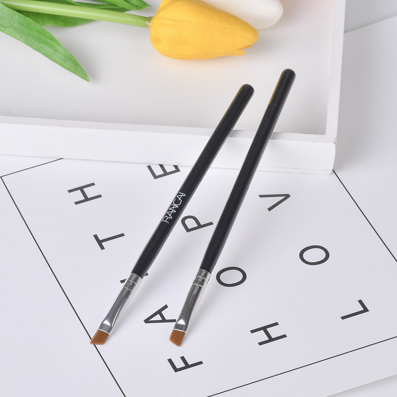 1 bucată pensule unghiulare pentru machiaj ochi, natură, lână neagră, creion de ochi, perie pentru fard de pleoape, instrumente cosmetice de frumusețe pentru începători