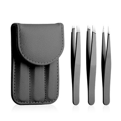 3 buc. Pensete profesionale pentru sprancene Vârf cu vârf din oțel inoxidabil/Vârf înclinat/Vârf plat Instrument de machiaj pentru îndepărtarea părului Pincet Professionel