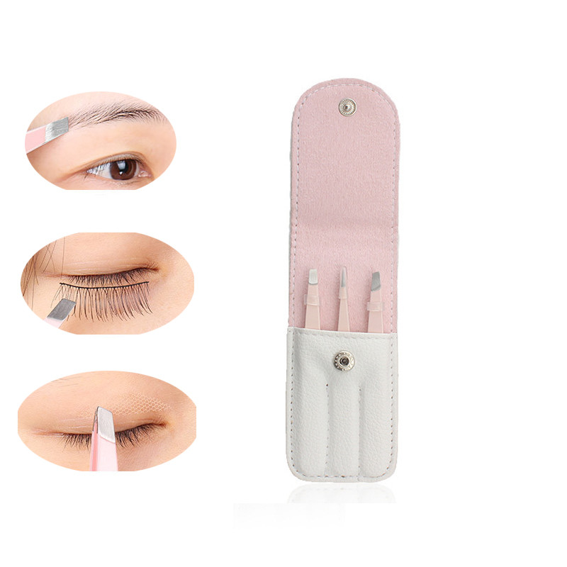 3 buc. Pensete profesionale pentru sprancene Vârf cu vârf din oțel inoxidabil/Vârf înclinat/Vârf plat Instrument de machiaj pentru îndepărtarea părului Pincet Professionel