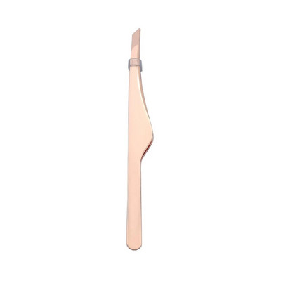 Pensetă practică pentru sprâncene, de culoare aurie, extractor de păr din oțel inoxidabil, agrafe înclinate pentru sprâncene, pensete pentru gene, instrumente de frumusețe pentru machiaj