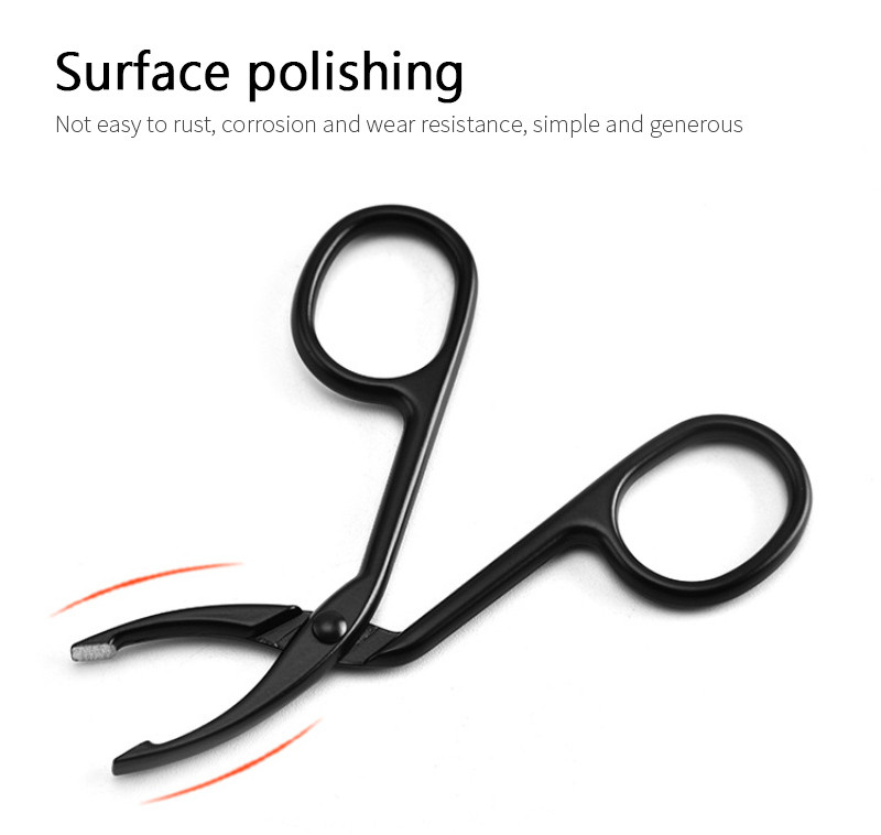 1 buc. Pensetă pentru sprâncene din oțel inoxidabil negru/auriu pentru îndepărtarea părului feței Instrumente de machiaj durabile Foarfece pentru sprâncene Trimmer Clipper TSLM1