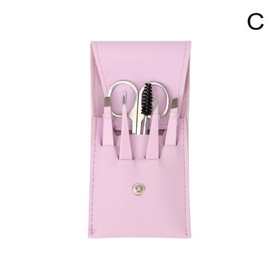 Set de 6 pensete pentru sprancene cu foarfece curbate, perie pentru gene, barbă, pentru îndepărtarea părului sprâncenelor, pentru îndepărtarea părului de față, agrafe