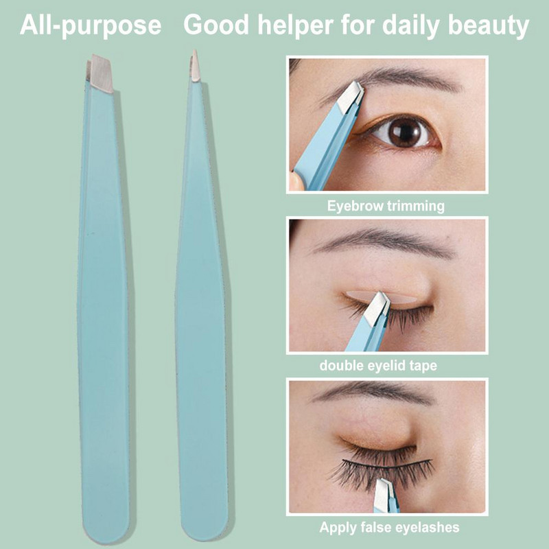 Set de 6 pensete pentru sprancene cu foarfece curbate, perie pentru gene, barbă, pentru îndepărtarea părului sprâncenelor, pentru îndepărtarea părului de față, agrafe