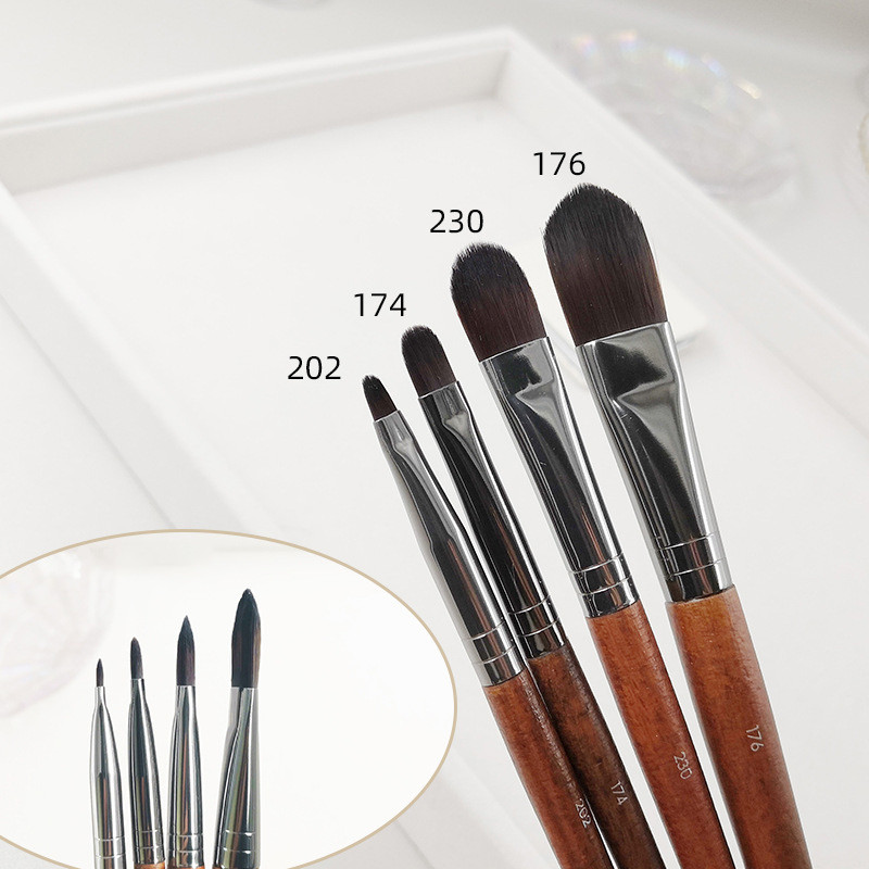 Pensule mică de lemn pentru corector #174 #176#202 #230 Pensule profesionale de machiaj pentru creion de ochi pentru buze Instrumente cosmetice pentru machiaj