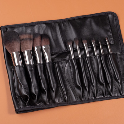 Pensule cosmetice pentru pisici de machiaj-2022New Portable 10bucs set de pensule de machiaj cu mâner scurt-Unelte de machiaj pentru păr moale-Pixuri pentru frumusețe pentru față și ochi