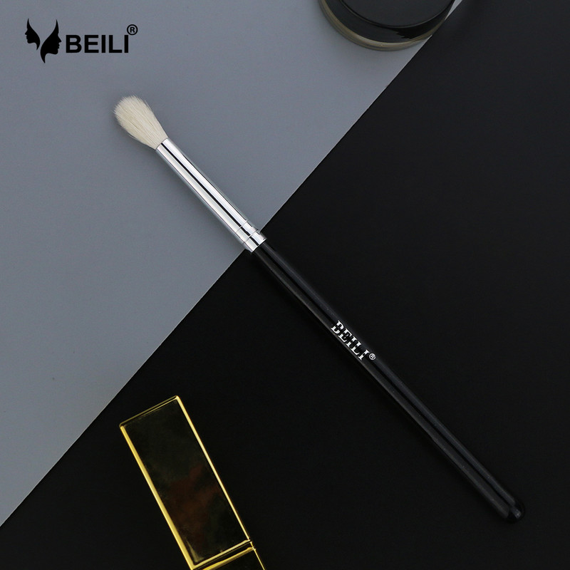 BEILI #224 Természetes kecskeszőr szemhéjpúder smink ecset Small Eye Blending 1 részes sminkecset csillogó fekete nyéllel