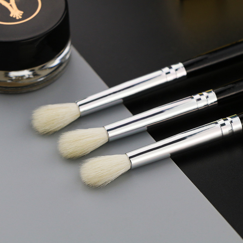 BEILI #224 Természetes kecskeszőr szemhéjpúder smink ecset Small Eye Blending 1 részes sminkecset csillogó fekete nyéllel