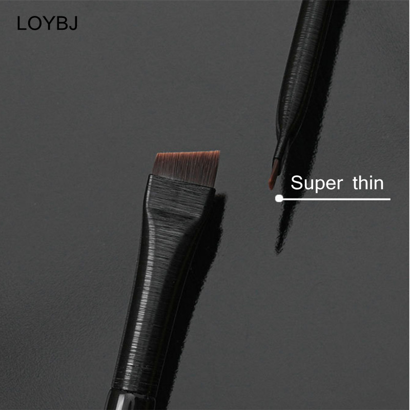 LOYBJ Pensule fină pentru sprâncene în unghi Crema de ochi Pensule de machiaj profesională Super subțire pentru sprâncene Perie de contur Instrument de machiaj pentru frumusețe