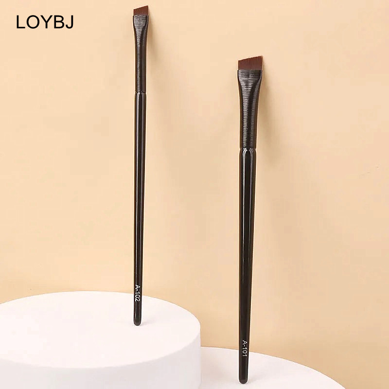 LOYBJ Pensule fină pentru sprâncene în unghi Crema de ochi Pensule de machiaj profesională Super subțire pentru sprâncene Perie de contur Instrument de machiaj pentru frumusețe