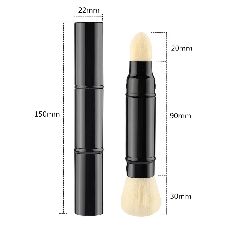 Pensule de machiaj cu două capete Pensule de machiaj portabile retractabile pentru fard pentru față pudră pentru fond de ten