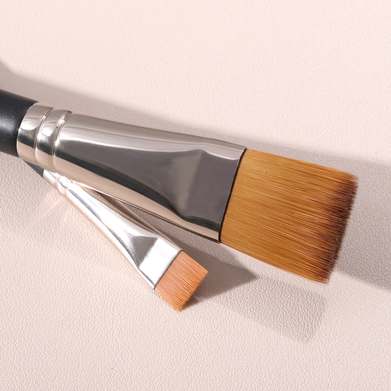 Bethy Beauty Flat Foundation Brush Eyeliner Sprâncene Perii sintetice de machiaj Cosmetic pentru față BB Cream lichid