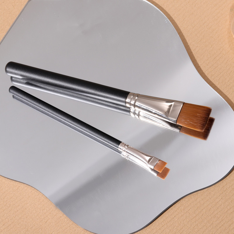 Bethy Beauty Flat Foundation Brush Eyeliner Sprâncene Perii sintetice de machiaj Cosmetic pentru față BB Cream lichid