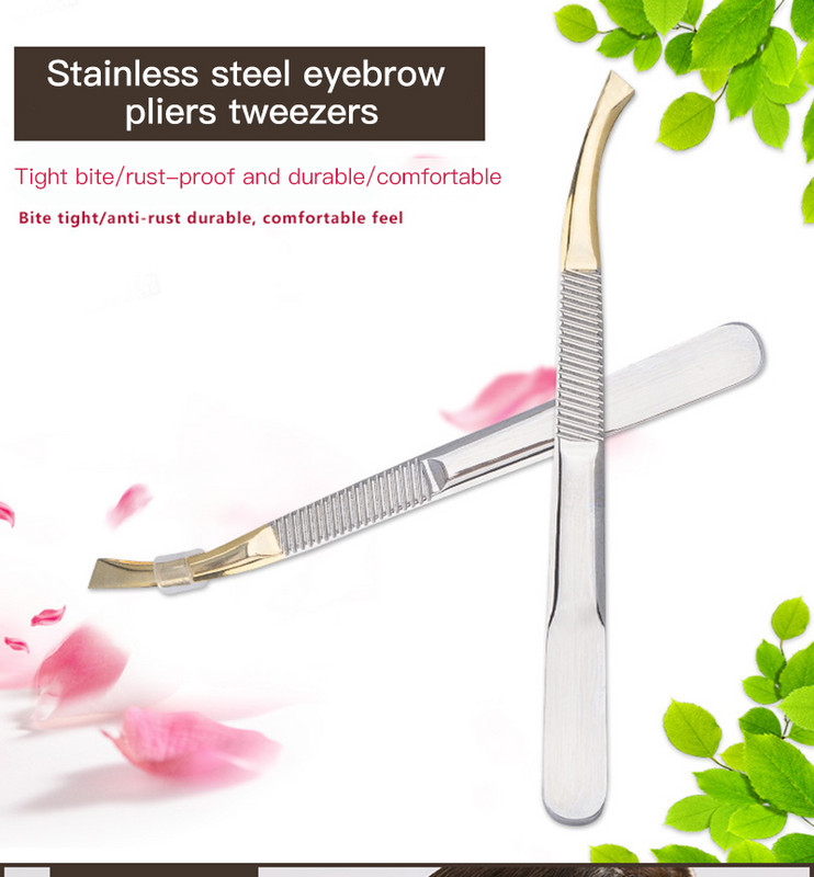 1 buc Clip de tunderea sprâncenelor pentru machiaj Clește pentru sprâncene Instrument Cap Cot Clip pentru sprâncene Clip de smulgere din oțel inoxidabil Instrumente de machiaj pentru gene