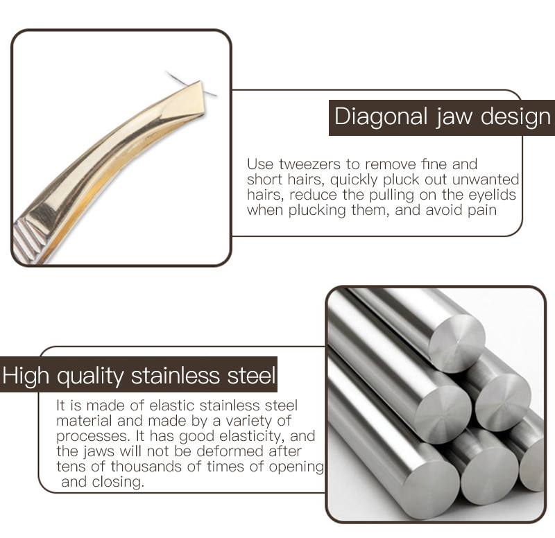 1 buc Clip de tunderea sprâncenelor pentru machiaj Clește pentru sprâncene Instrument Cap Cot Clip pentru sprâncene Clip de smulgere din oțel inoxidabil Instrumente de machiaj pentru gene