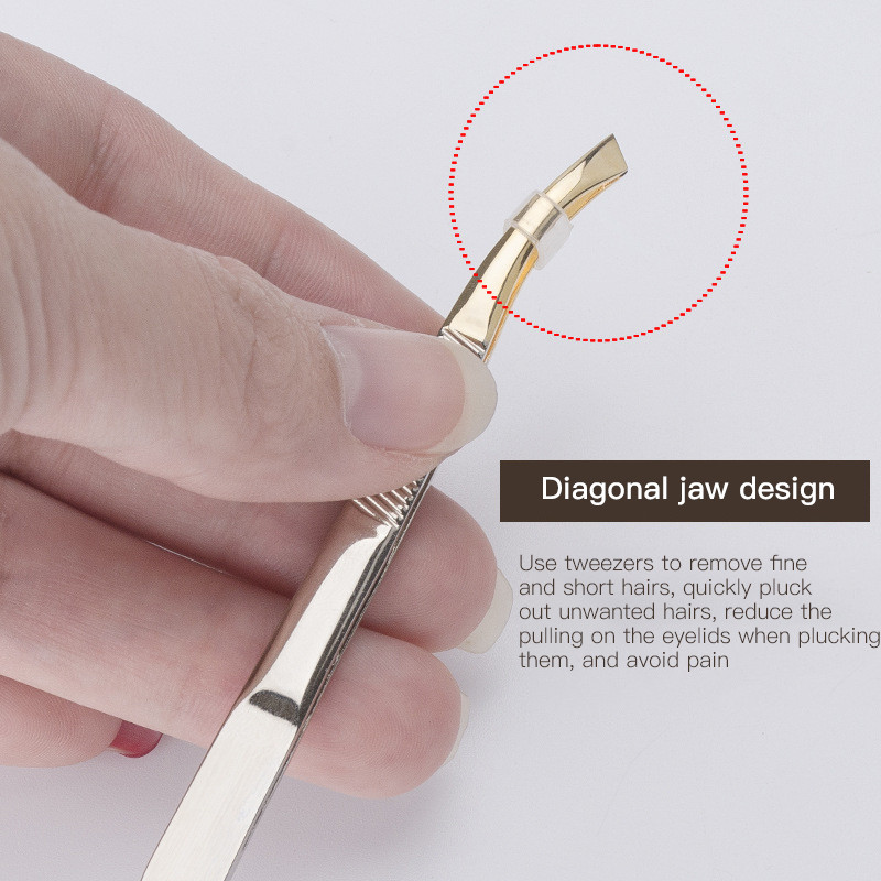 1 buc Clip de tunderea sprâncenelor pentru machiaj Clește pentru sprâncene Instrument Cap Cot Clip pentru sprâncene Clip de smulgere din oțel inoxidabil Instrumente de machiaj pentru gene