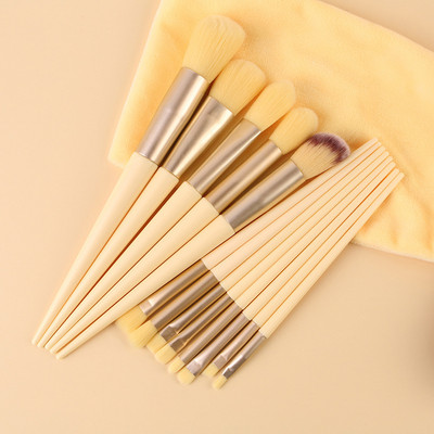 Sminkecsetek szett alapozó kiemelő pirosító púder szemhéjpúder pirosító szálkeverő gyapjú 13db Soft Beauty sminkeszköz