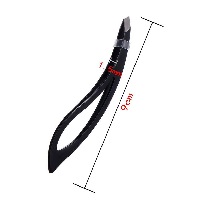 1PC Pinceta za obrve od nehrđajućeg čelika Stezaljka za nadogradnju trepavica Uklanjanje dlačica Kosi vrh Šminka Alati za oblik banane