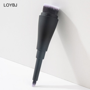 LOYBJ Flat Head Fluted Foundation Brush Powder Liquid Foundation Cream Concealer Brush Doule Head Cosmetic Makeup Brush with Cap