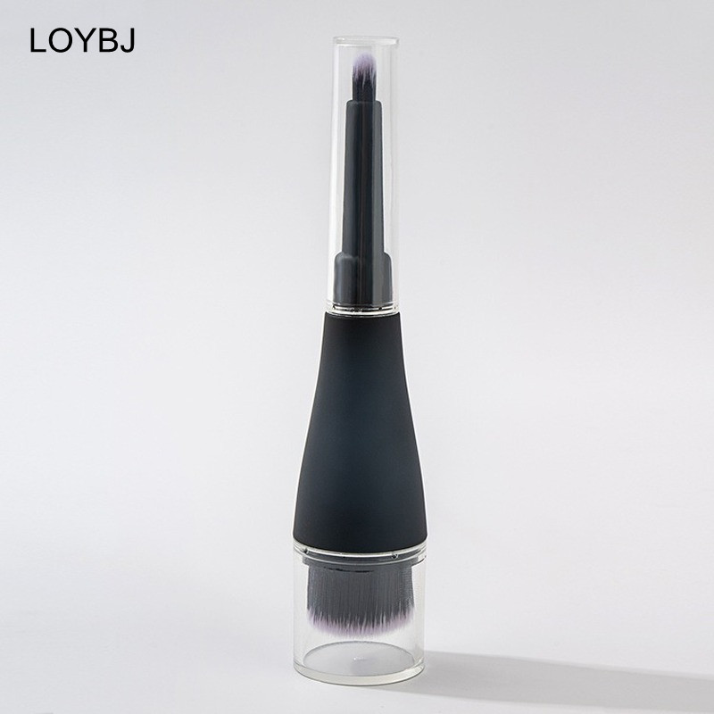 LOYBJ Flat Head Fluted alapozó ecset púder folyékony alapozó krém korrektor ecset Doule Head kozmetikai sminkecset kupakkal