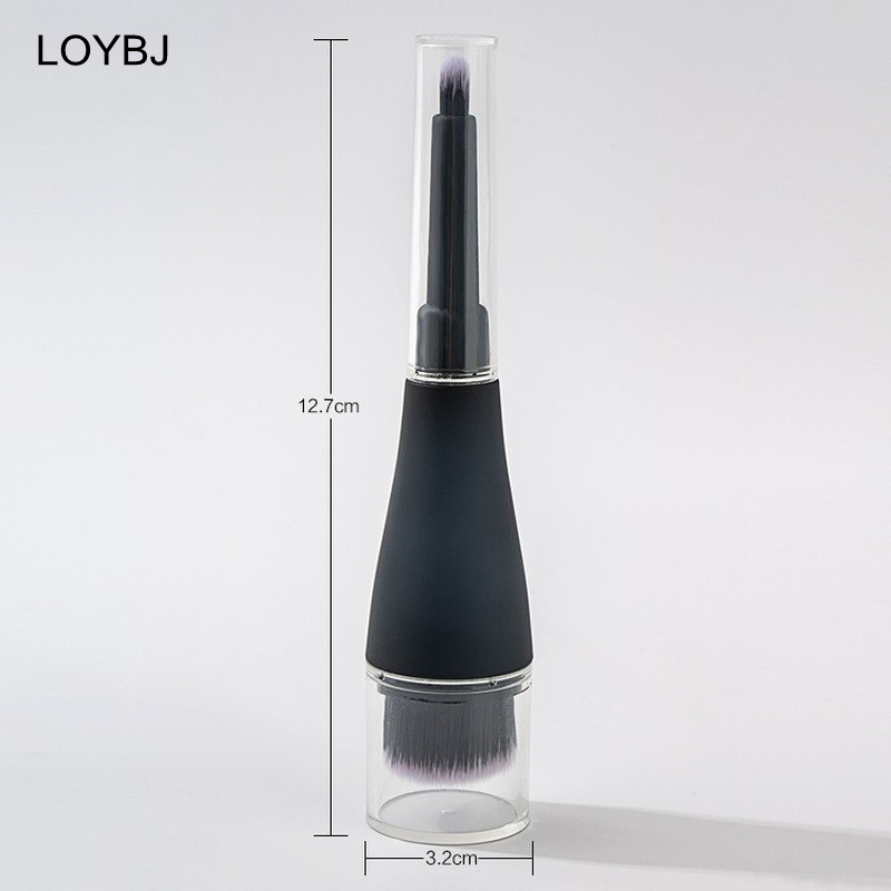 LOYBJ Flat Head Fluted alapozó ecset púder folyékony alapozó krém korrektor ecset Doule Head kozmetikai sminkecset kupakkal