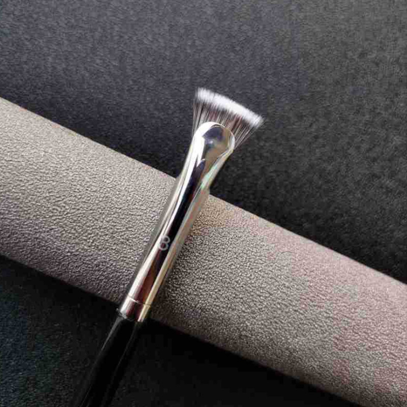 Mini perie pentru fard de pleoape Perie pentru creion de ochi pentru sprâncene Perie profesională pentru sprâncene cu ventilator mic Instrumente pentru perie de machiaj de marcă de înaltă calitate