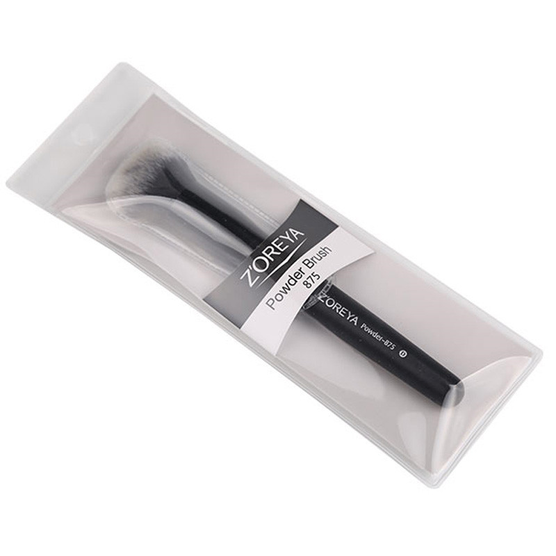Perie rotundă neagră pentru pudră marca ZOREYA, păr sintetic de înaltă calitate, unelte cosmetice, machiaj moale pentru contur feței, transport gratuit