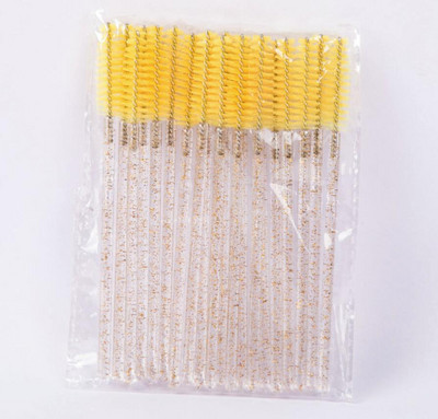 50gab Spīdīgs vienreizējās lietošanas skropstu aplikators Wands Curler Brush Set Skropstu tušas uzacu spolētāji Comb Wands Spoolies Otas