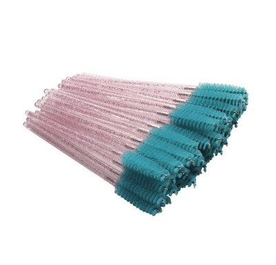 50gab Spīdīgs vienreizējās lietošanas skropstu aplikators Wands Curler Brush Set Skropstu tušas uzacu spolētāji Comb Wands Spoolies Otas