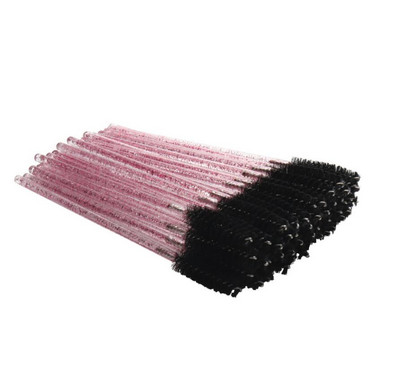 50gab Spīdīgs vienreizējās lietošanas skropstu aplikators Wands Curler Brush Set Skropstu tušas uzacu spolētāji Comb Wands Spoolies Otas