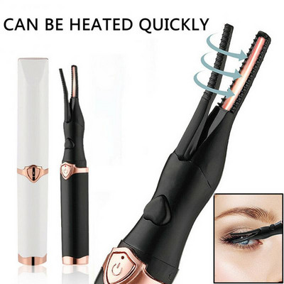Electric Eyelash Curler Fast Heating Adjustable Temperature USB Charging Heated Eyelash Curler Safety Portable Eyes Makeup Tool