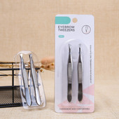 2 buc/set pensete plate/înclinate portabile din oțel inoxidabil instrumente de întreținere pensete drepte de precizie instrument de reparare pentru sprâncene