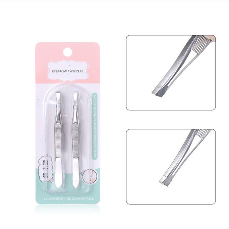 2 buc/set pensete plate/înclinate portabile din oțel inoxidabil instrumente de întreținere pensete drepte de precizie instrument de reparare pentru sprâncene
