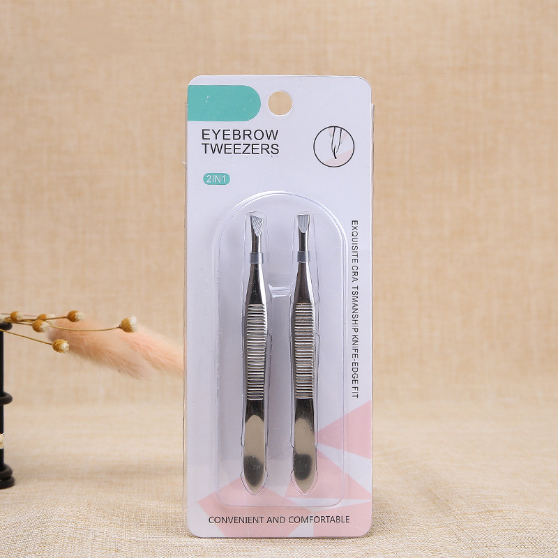 2 buc/set pensete plate/înclinate portabile din oțel inoxidabil instrumente de întreținere pensete drepte de precizie instrument de reparare pentru sprâncene