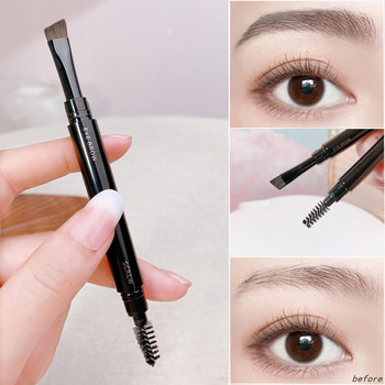 Karsyngirl 1Pcs Φορητό Δικέφαλο Σκιά ματιών Μύτη Highlight Concealer Λεπτομέρειες Blending Brush Lip Makeup Brush Cosmetic Tool