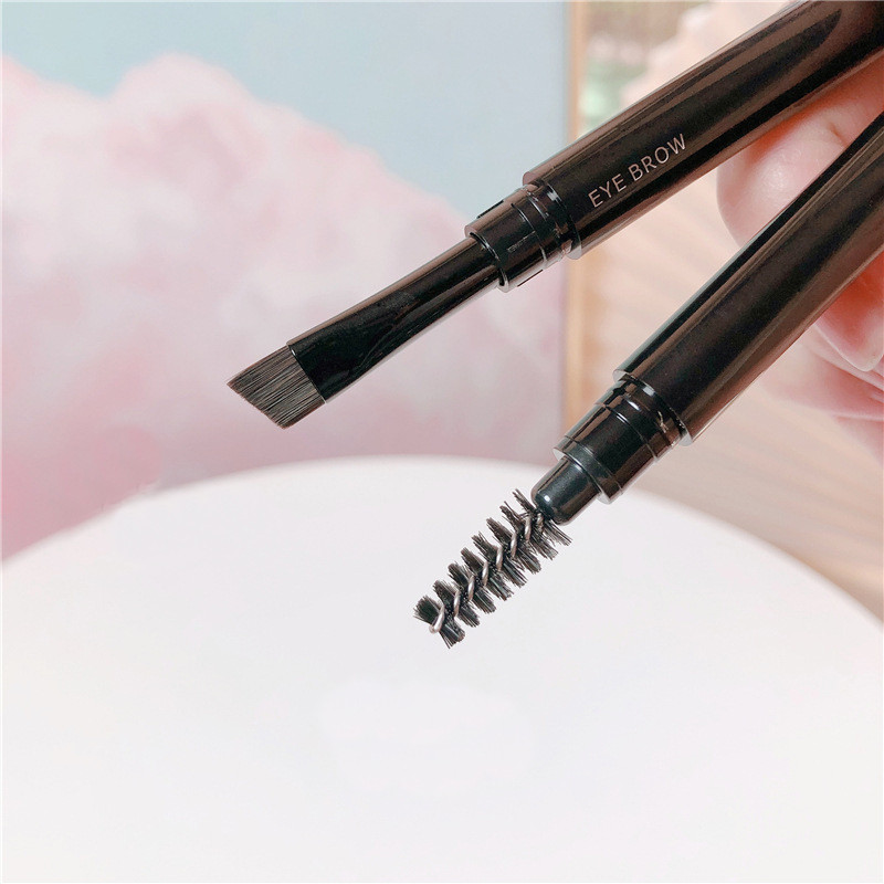 Karsyngirl 1 buc. Fard de pleoape portabil cu două capete, iluminare a nasului, corector de detalii, amestecarea sprâncenelor, buze, perie de machiaj, instrument cosmetic