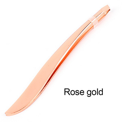 Pensetă de metal pentru sprâncene OKAYLASH Agrafe din aur roz pentru îndepărtarea părului feței Instrument de machiaj Beautfy