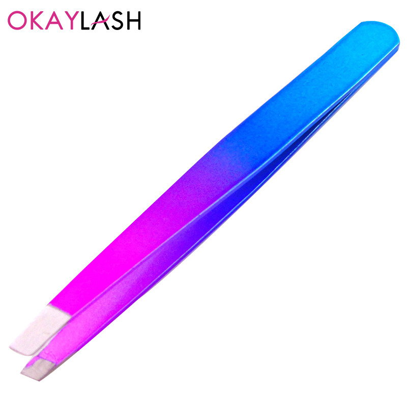 Pensetă de metal pentru sprâncene OKAYLASH Agrafe din aur roz pentru îndepărtarea părului feței Instrument de machiaj Beautfy