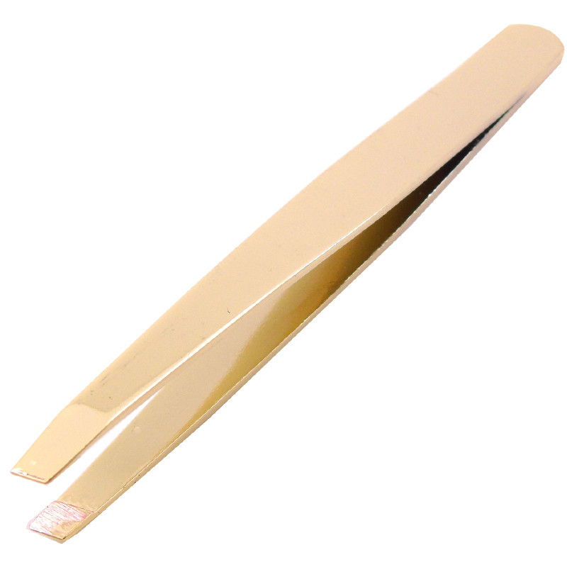 Pensetă de metal pentru sprâncene OKAYLASH Agrafe din aur roz pentru îndepărtarea părului feței Instrument de machiaj Beautfy