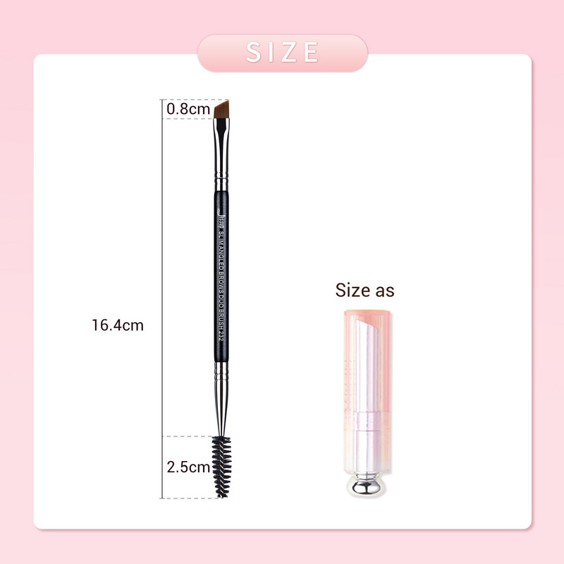 Jessup Perie de machiaj pentru sprâncene Perie pentru gene pentru sprâncene cu două capete Machiaj pentru ochi Cosmetice Instrumente de frumusețe Păr sintetic Mâner din lemn