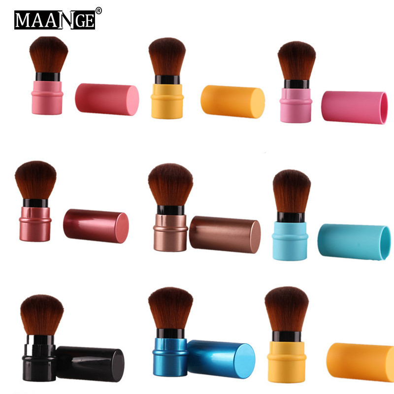 Pro 1Pcs Loose Power Foundation Blush Brush Makeup Mini Retractable Portable Blusher Face Brushes Beauty Cosmetic Travel Tools