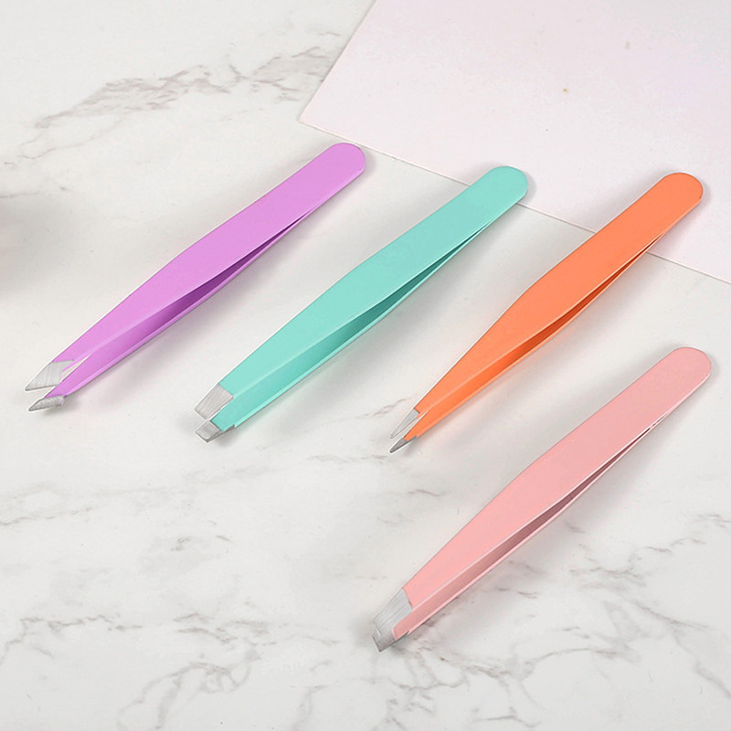 Pensetă pentru sprâncene, colorată, roz, 1PC