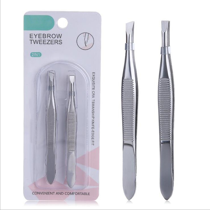 2 buc./set din oțel inoxidabil profesional plat/înclinat pentru îndepărtarea părului clemă pentru sprâncene fața pentru îndepărtarea părului pensete instrument pentru smulgerea sprâncenelor