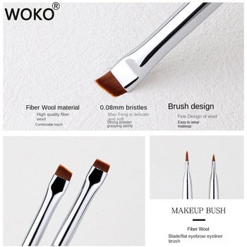 Αναβάθμιση Blade Ultra Thin Eyeliner Brush Βούρτσα λεπτής γωνίας επίπεδης φρυδιών κάτω από το μάτι Πινέλα μακιγιάζ Πινέλο ακριβείας λεπτομέρειας