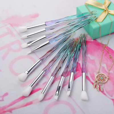 FLD Perie pentru ochi Set de pensule de machiaj cu diamante Fard de pleoa Perii pentru sprâncene pentru buze Instrumente profesionale de înaltă calitate pentru creion de ochi