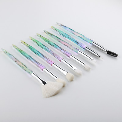 FLD Perie pentru ochi Set de pensule de machiaj cu diamante Fard de pleoa Perii pentru sprâncene pentru buze Instrumente profesionale de înaltă calitate pentru creion de ochi