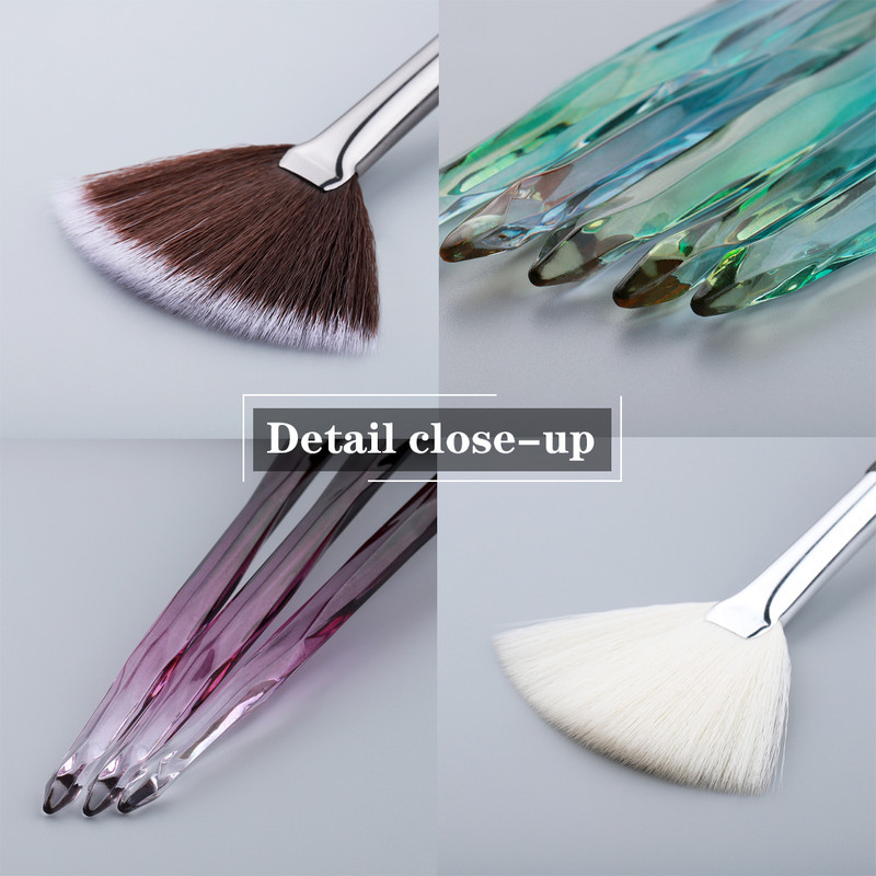 FLD Perie pentru ochi Set de pensule de machiaj cu diamante Fard de pleoa Perii pentru sprâncene pentru buze Instrumente profesionale de înaltă calitate pentru creion de ochi